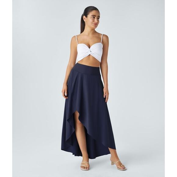 Halara Breezeful High Waisted High Low Ruffle Flowy Midi Quick Dry Skirt XL New - Picture 5 of 16